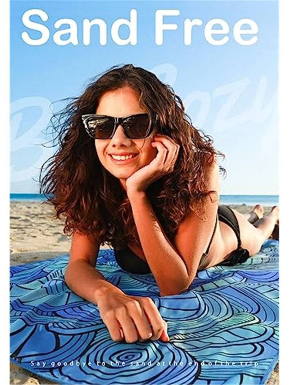 Thin Lightweight Microfiber Beach Towel Sand Free Quick Dry Absorbent Compact